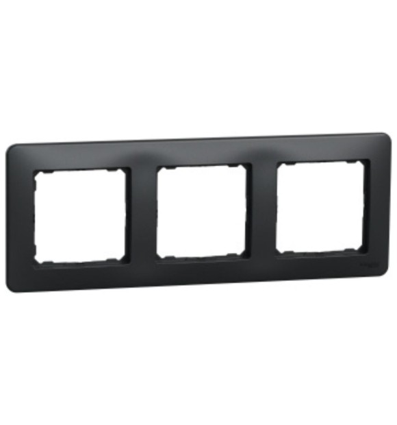 Rama tripla gri antracit Sedna Design, 3 module, plastic ignifug