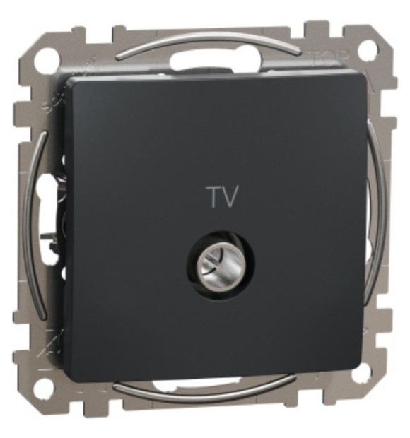 Priza TV gri antracit, 1 modul, plastic ignifug Sedna Design SDD114471