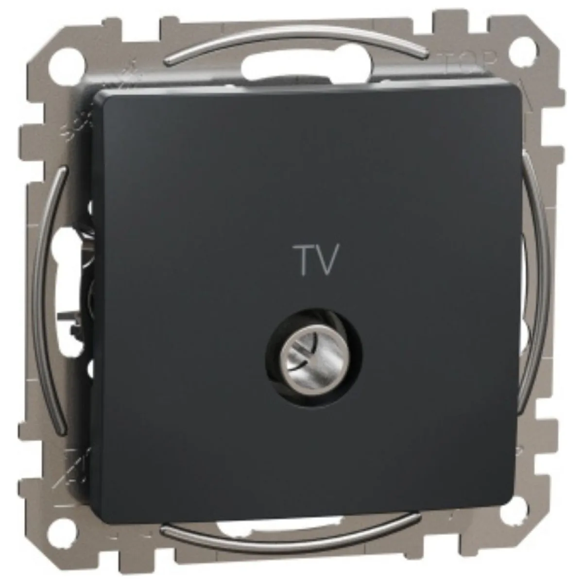 Priza TV gri antracit, 1 modul, plastic ignifug Sedna Design SDD114471