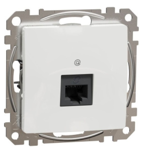 Priza date RJ45 UTP cat 5E, 1 modul, alba Sedna Design