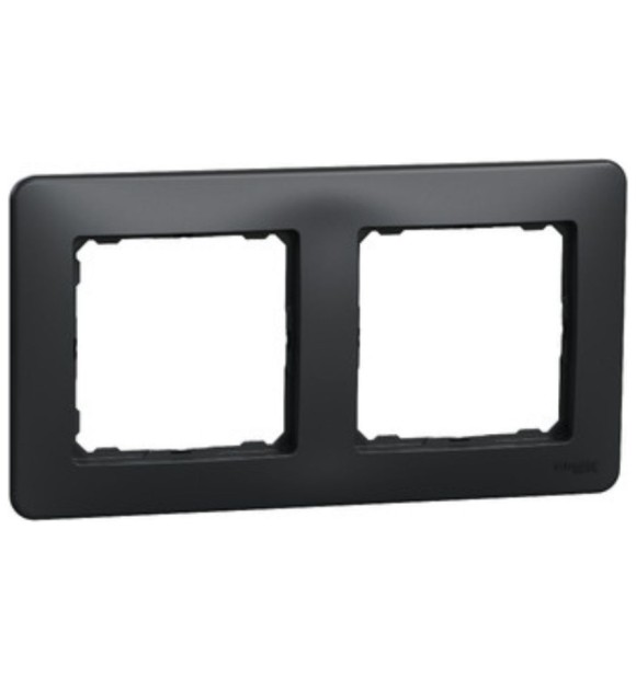 Rama dubla gri antracit Sedna Design, plastic ignifug, 2 module