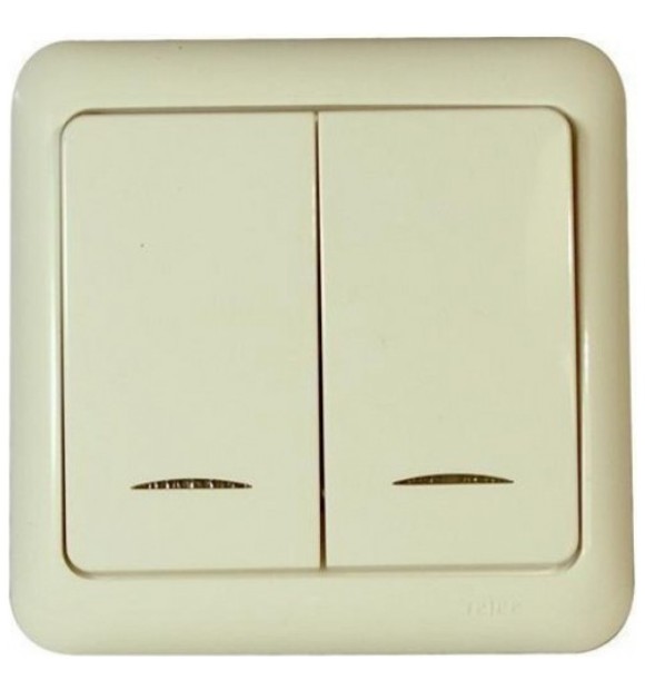 Comutator cap-scara cu LED, incastrat, 10A 230V, alb - Standard