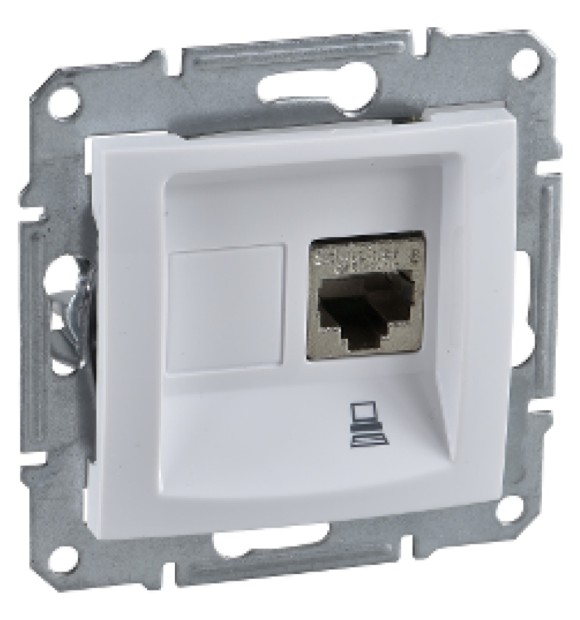 Priza UTP RJ45 simpla Sedna Design, alb, 1 modul, 1 port date