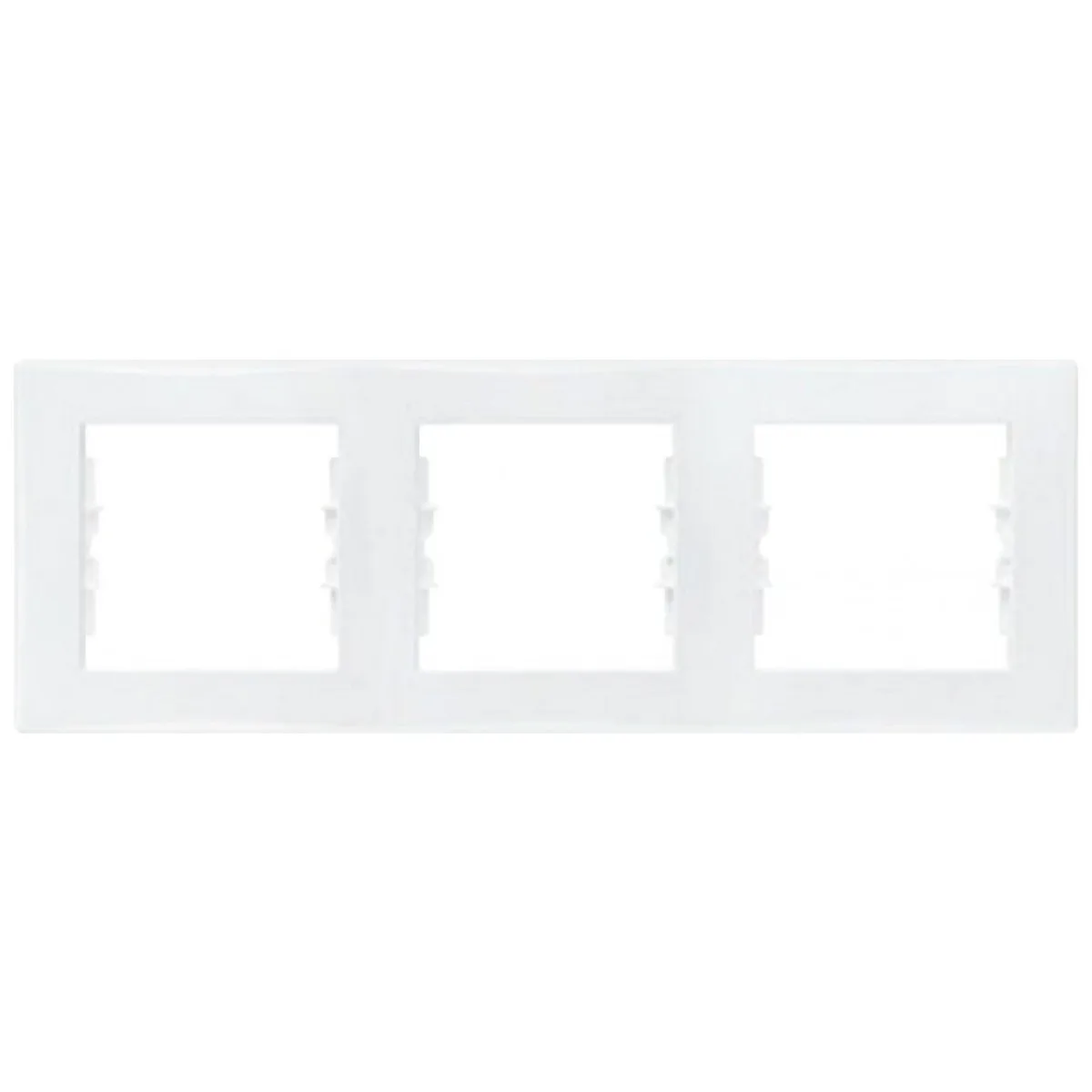Rama tripla orizontala Sedna alb, 3 module, montaj ingropat