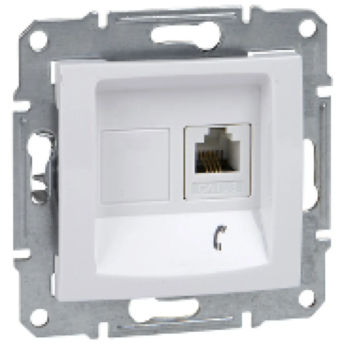 Priza telefon simpla 1 modul, incastrata, alb - Sedna Schneider