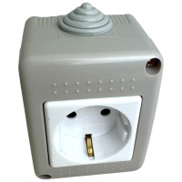 Priza Modulara Simpla 16A Fara Capac, IP20, Montaj Aparent - vedere laterala