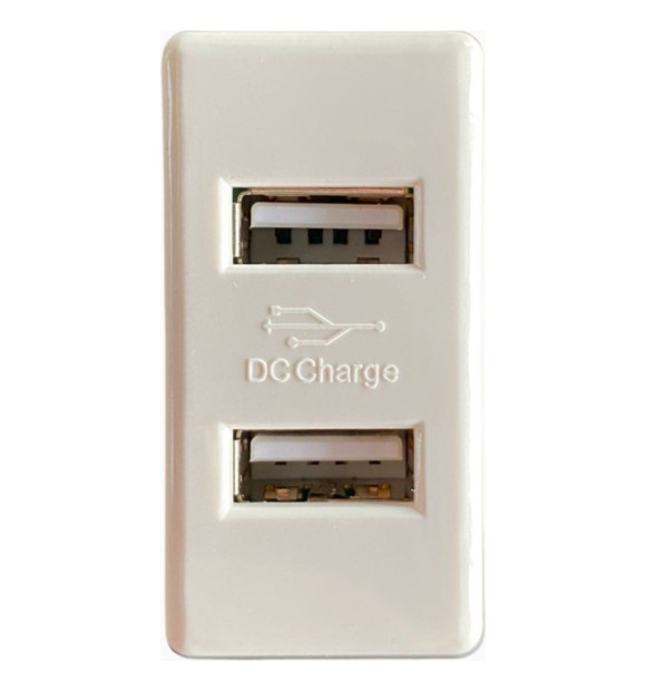 Priza modulara 2x USB alba, 5V/1A, 1 modul, plastic ignifug