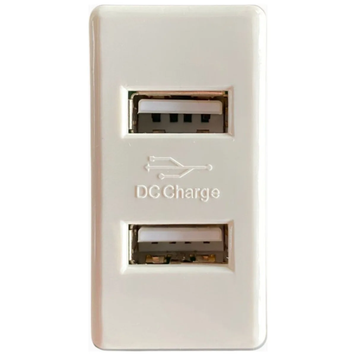 Priza modulara 2x USB alba, 5V/1A, 1 modul, plastic ignifug