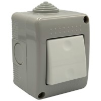 Intrerupator Modular Simplu fara Capac 10A 250V IP20, Montaj Aparent