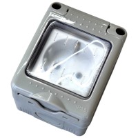 Priza Modulara Simpla cu Capac Antigron 16A IP55, Montaj Aparent - vedere laterala