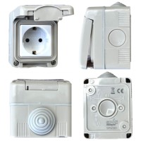 Priza Modulara Simpla cu Capac Antigron 16A IP55, Montaj Aparent - imagine 7