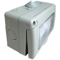 Priza Modulara Dubla cu Capac Antigron 16A, IP55, Montaj Aparent - detaliu
