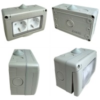 Priza Modulara Dubla cu Capac Antigron 16A, IP55, Montaj Aparent - imagine 6