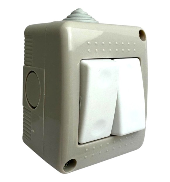 Intrerupator Dublu Modular Fara Capac AG IP20, 10A 250V, Alb