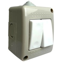 Intrerupator Dublu Modular Fara Capac AG IP20, 10A 250V, Alb