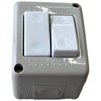 Intrerupator Dublu Modular Fara Capac AG IP20, 10A 250V, Alb - detaliu