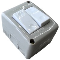 Intrerupator Dublu Modular Fara Capac AG IP20, 10A 250V, Alb - ambalaj