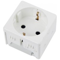 Priza Modulara cu Impamantare Shucko 16A, 2 Module, Alba