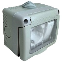 Intrerupator cu priza si capac IP55, montaj aparent, 250V 16A/10A - vedere laterala