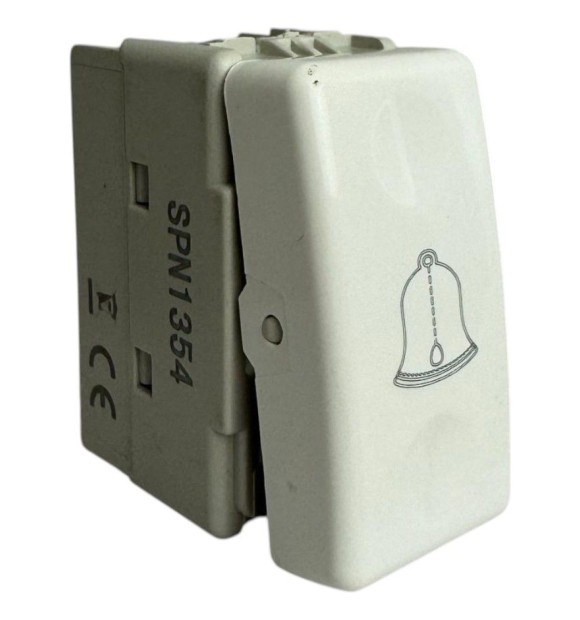 Intrerupator modular tip sonerie cu revenire, alb, 1 modul