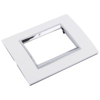 Rama ornament GLO 3 module, alba, plastic ignifug - vedere laterala
