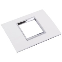 Rama Ornament GLO 2 Module Plastic Ignifug Alb pentru Prize si Intrerupatoare - vedere laterala