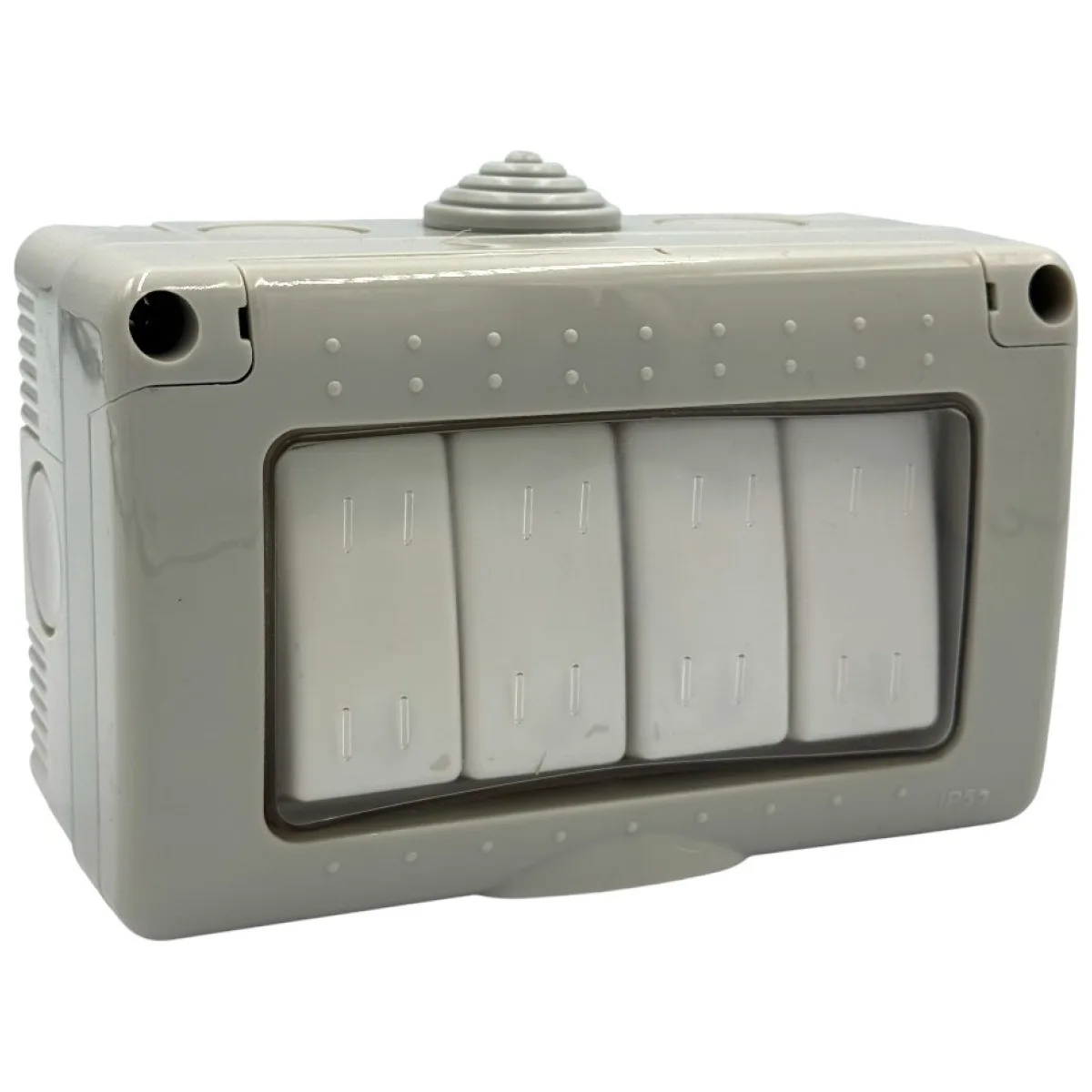 Intrerupator Cvadruplu cu Capac IP55, Aparent, 250V 10A
