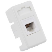 Priza date UTP cat5E RJ45, modulara, alba, 1 modul - SPIN MOD - vedere laterala