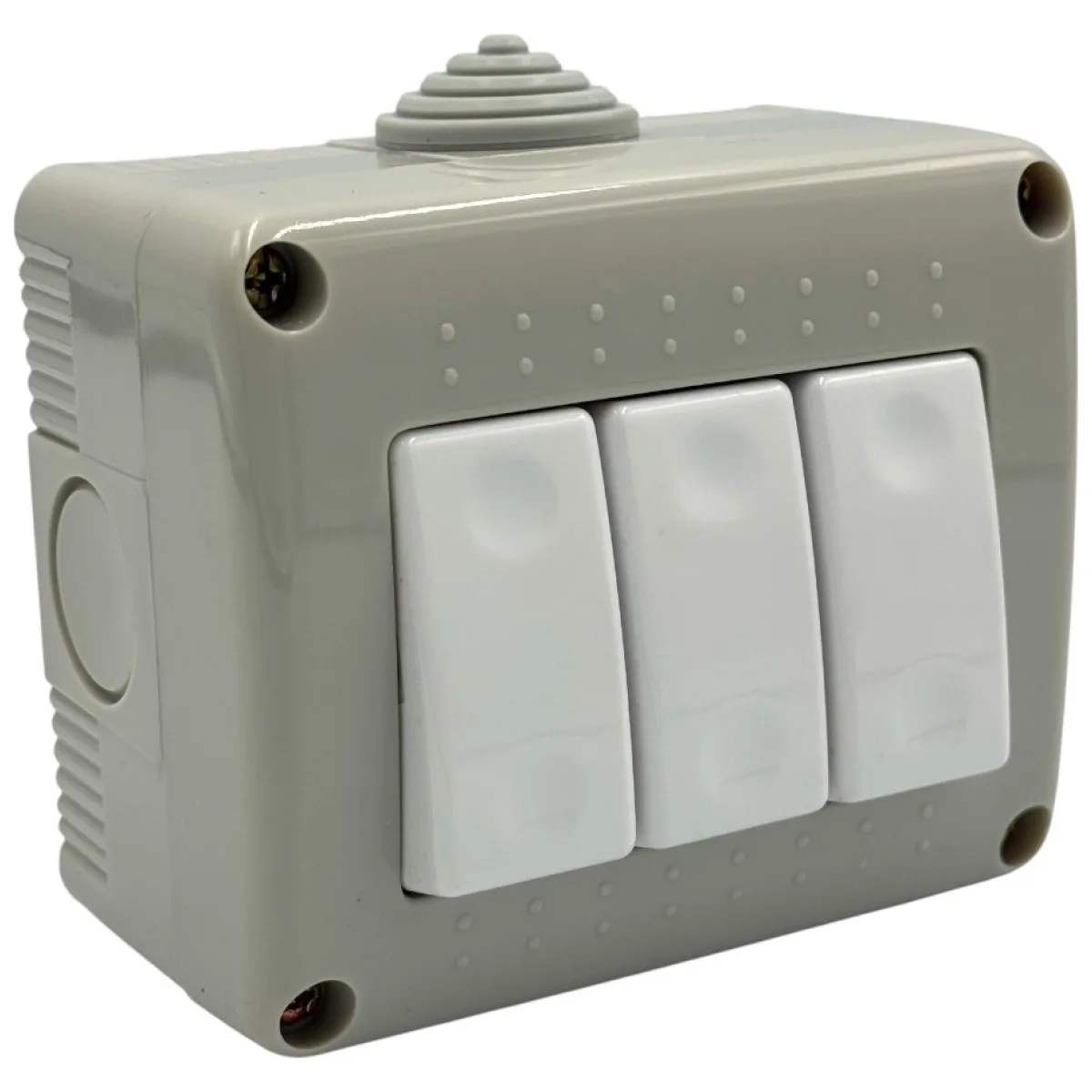 Intrerupator Triplu Modular AG 10A 250V IP20, Montaj Aparent, Alb