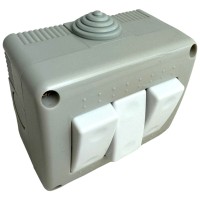Intrerupator Triplu Modular AG 10A 250V IP20, Montaj Aparent, Alb - detaliu