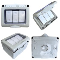 Intrerupator triplu aparent IP55 Antigron 250V 10A, plastic ignifug - imagine 7