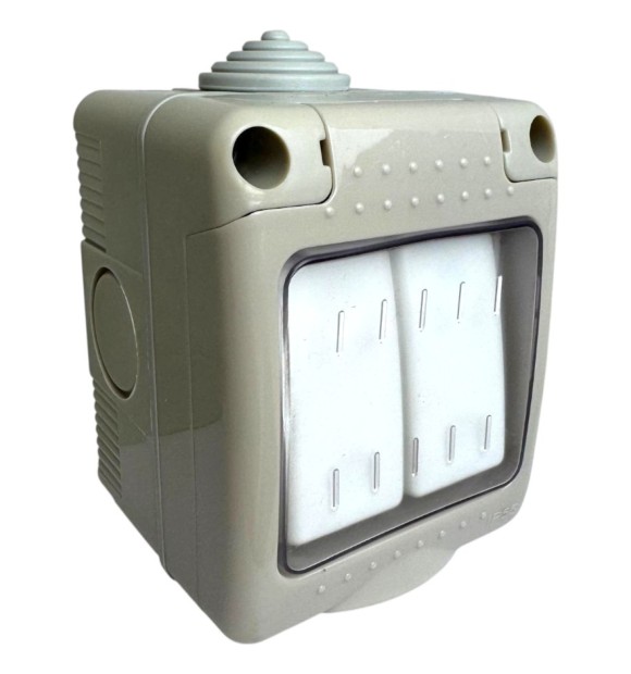 Intrerupator dublu etans IP55 250V 10A, montaj aparent Antigron