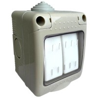Intrerupator dublu etans IP55 250V 10A, montaj aparent Antigron