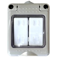 Intrerupator dublu etans IP55 250V 10A, montaj aparent Antigron - vedere laterala