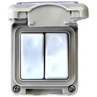 Intrerupator dublu etans IP55 250V 10A, montaj aparent Antigron - detaliu