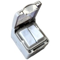 Intrerupator dublu etans IP55 250V 10A, montaj aparent Antigron - ambalaj