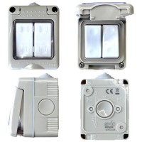 Intrerupator dublu etans IP55 250V 10A, montaj aparent Antigron - imagine 6
