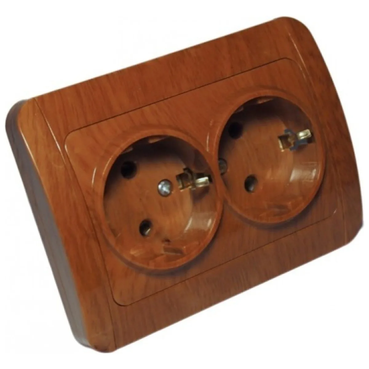 Priza Dubla cu Contact de Protectie Mahon, 250V/16A, Montaj Incastrat