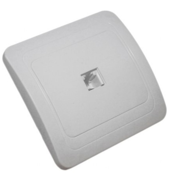Priza Telefon RJ11 incastrata, 4 contacte cupru, 1 modul, alba