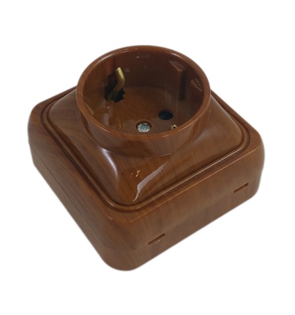 Priza Simpla Mini Mahon, Aparenta, cu Impamantare, 16A/250V, IP20