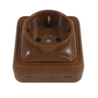 Priza Simpla Mini Mahon, Aparenta, cu Impamantare, 16A/250V, IP20 - vedere laterala