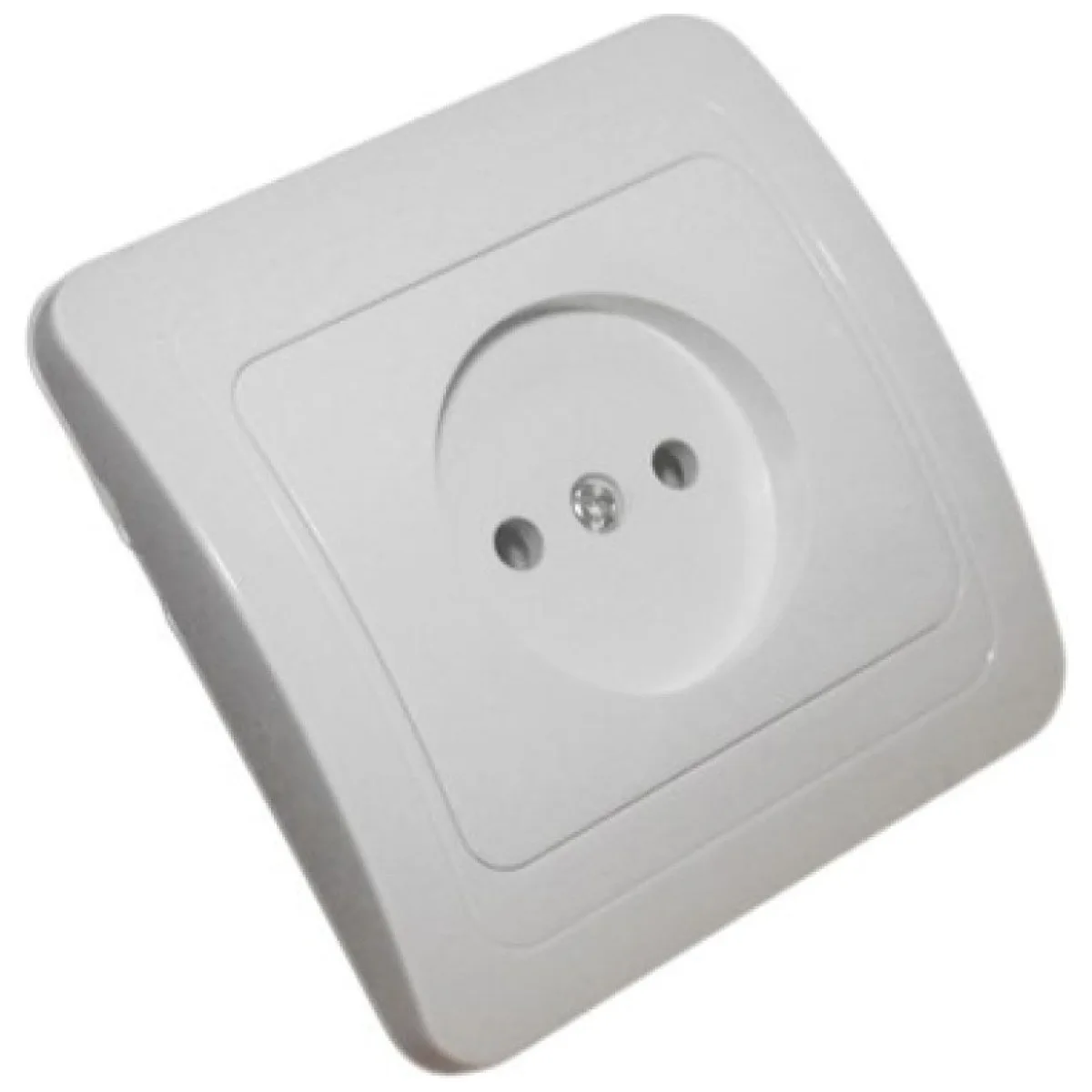 Priza simpla fara contact de protectie, 16A 250V, alb, incastrat
