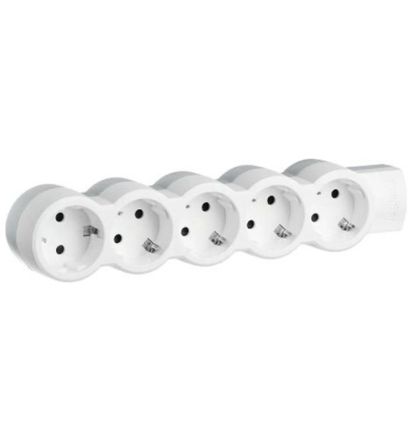 Cap prelungitor 5 prize 2P+T cu impamantare, 16A, plastic ignifug