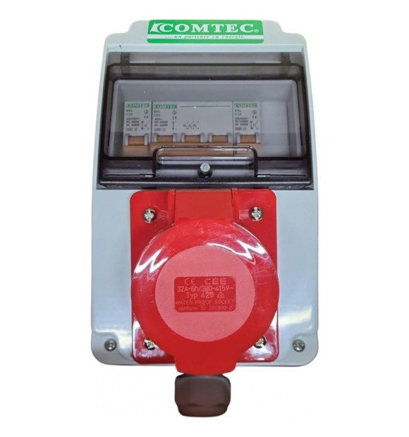 Tablou de Santier Echipat 6 Module IP66, Priza 32A + 2 Prize Schuko