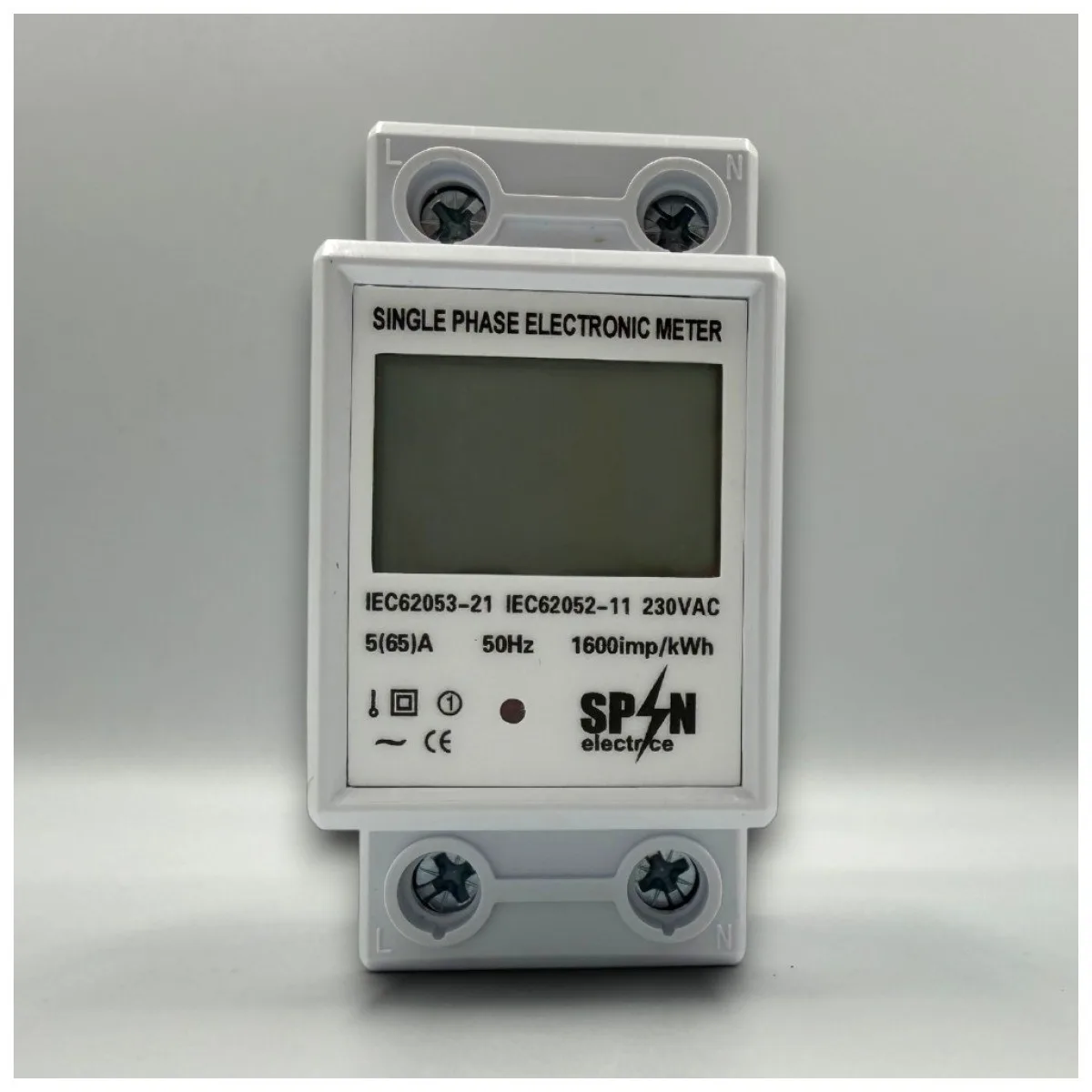 Contor digital monofazic pe sina DIN, 230V 60A, 1 modul, IP44