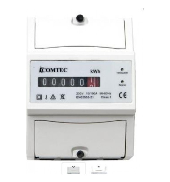 Contor electric monofazic analogic pe sina DIN, 4 module, 230V 100A