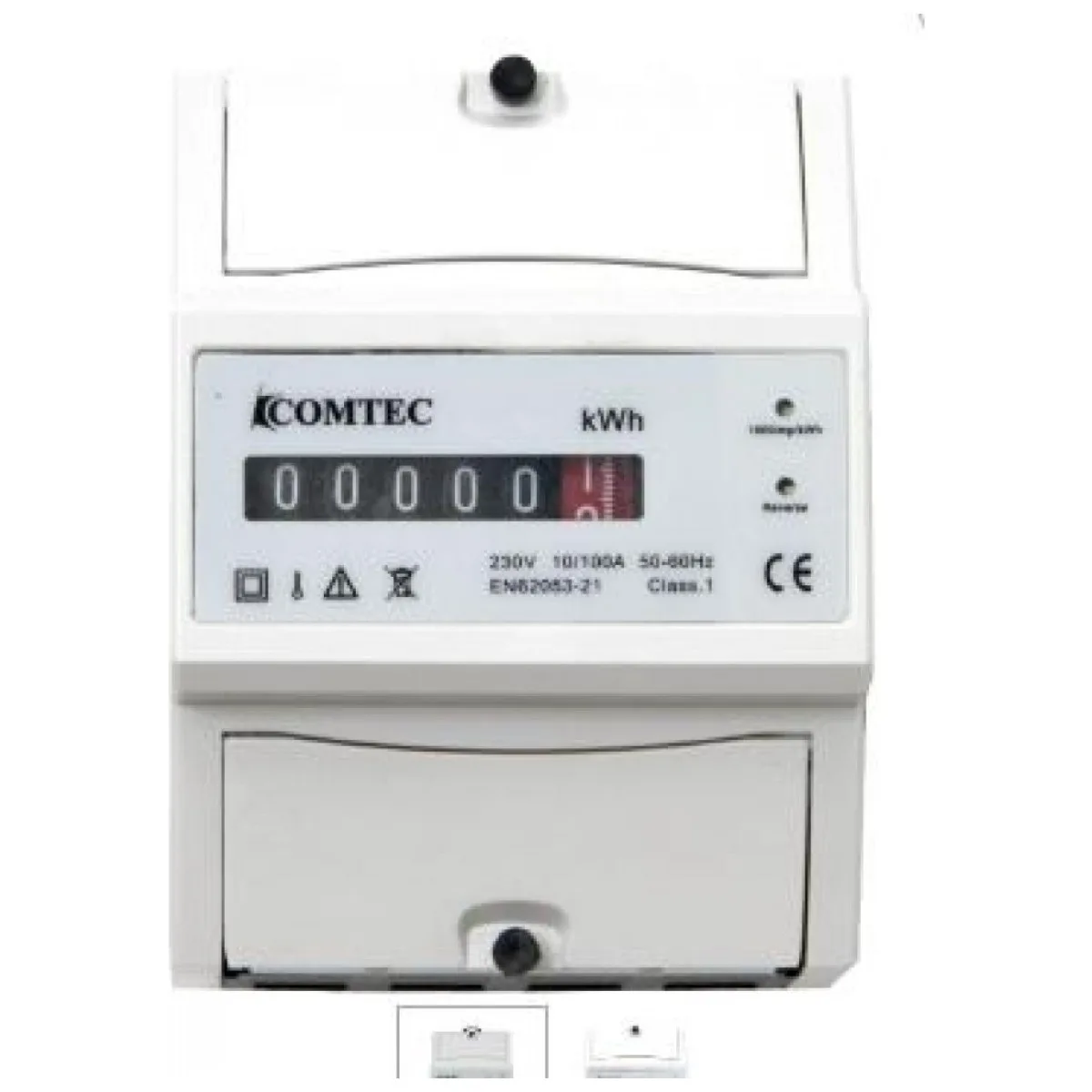 Contor electric monofazic analogic pe sina DIN, 4 module, 230V 100A