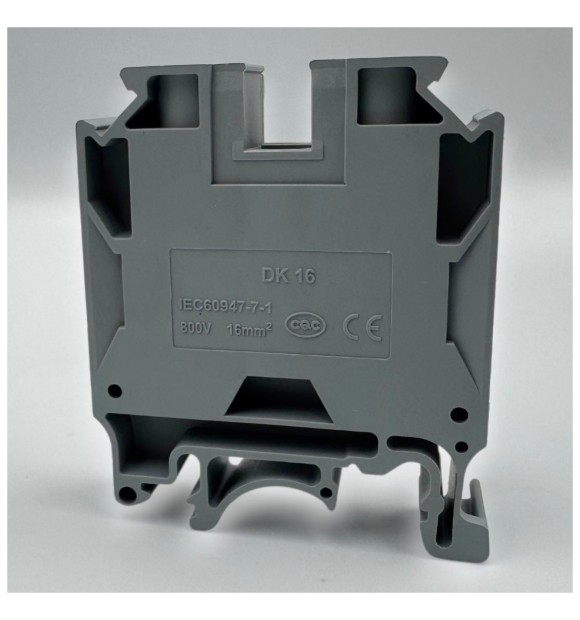 Clema Sir pe Sina DIN 16mm, Conexiune si Impamantare, Gri