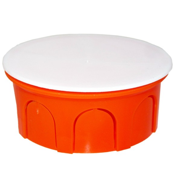 Doza de legatura rotunda Ø100x35 mm, montaj sub tencuiala, plastic ignifug