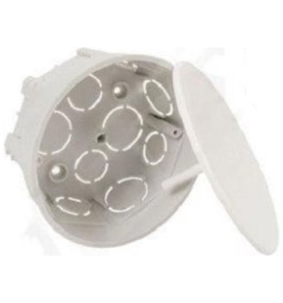 Doza de legatura 103x50 mm sub tencuiala, plastic ignifug cu capac KO97/5KA